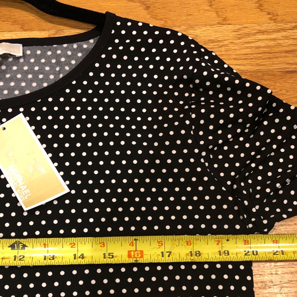 New with tag. Michael Michael Kors Black Dress with White Polka Dots - Picture 8 of 9